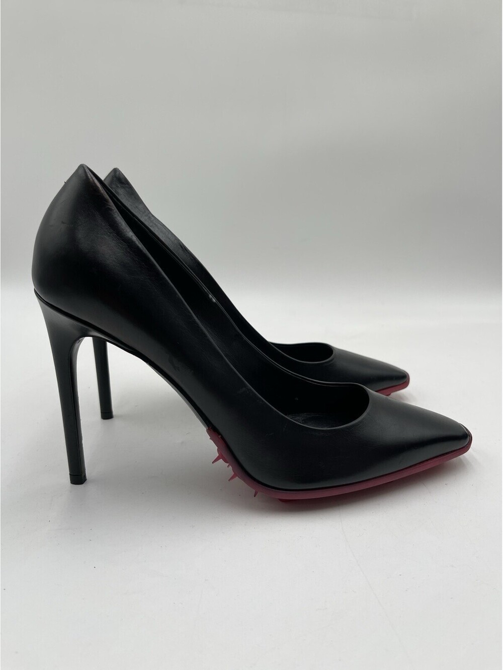 Off-White c/o Virgil Abloh Spike-sole stiletto pumps in black leather Size 40